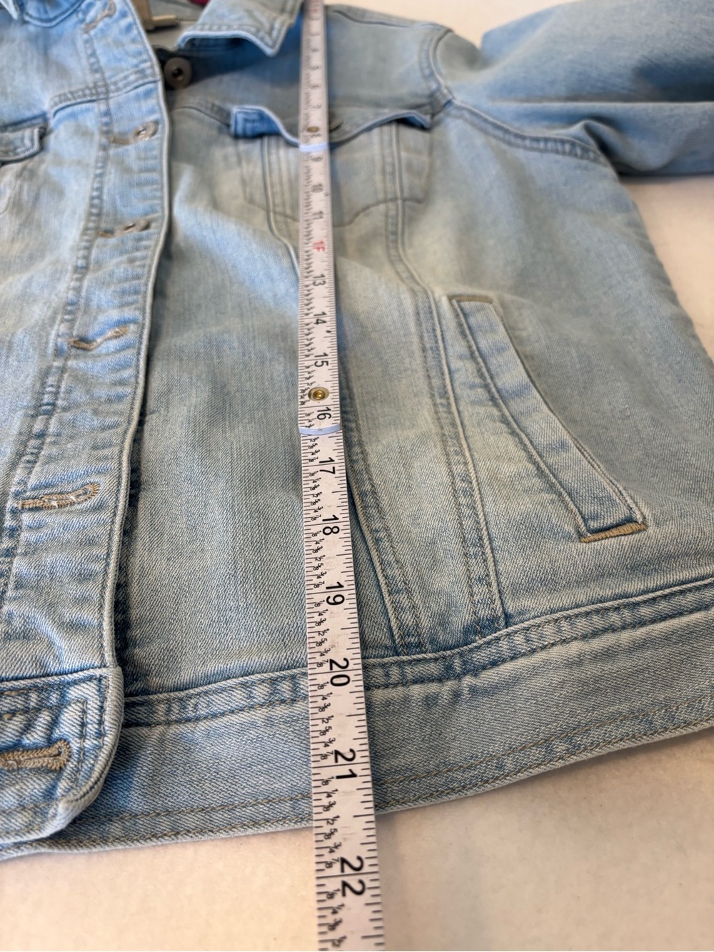Style & Co XL Upcycled Light Wash Denim Jacket Americana Floral Truck Appliqué - Picture 11 of 11